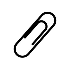 paperclip icon black silhouette vector illustration on transparent background