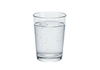 Sparkling Water in Glass Refreshing Beverage Photography isolated on transparent background