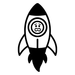 character emotion rocket fear vector on white background
Vector icon character with emotion