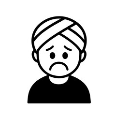 character emotion man in turban sadness vector on white background
Vector icon character with emotion