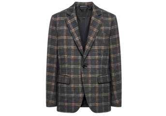 Mens Designer Blazer Abstract Pattern Charcoal Grey isolated on transparent background