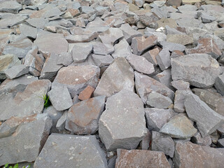 Close Up of Pile of Gray and Brown Rocks