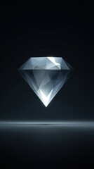 Fototapeta premium Diamond in the Dark - A Study in Light and Reflection.