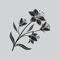 Nigella Unique Bold Black Floral Artwork
