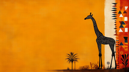 Abstract African giraffe art