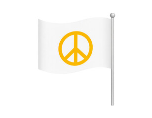 White Flag with Peace Symbol