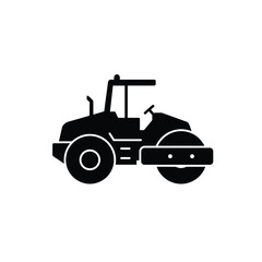 Minimalist road roller icon on a white background. EPS 10.
