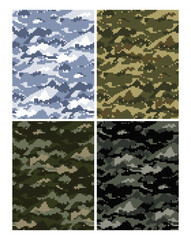 Collection of pixel camouflage patterns