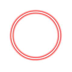 Glowing Red Circle with Double Outline on White Background.