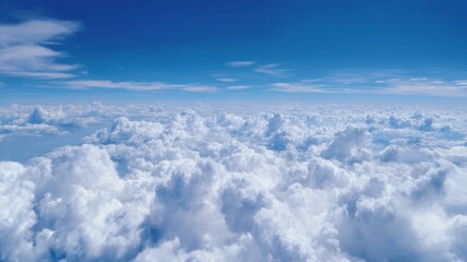 Serene sky over expansive cloudscape. AI image