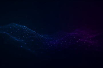 Blue and purple digital network wave abstract background