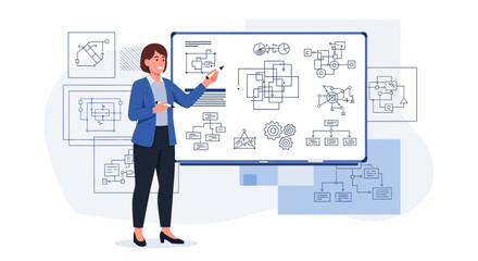 Presentation On Technical Concepts, Engineering Diagram, and Business Illustration