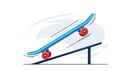 Skateboarder Performing A Trick Over A Rail Representing Urban Street Sport And Dexterity