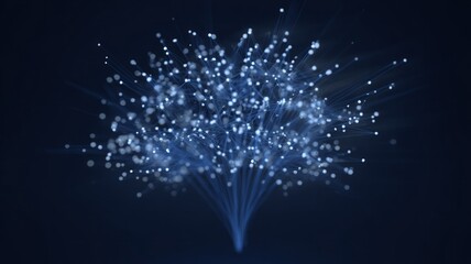 Intricate neural network web with glowing nodes. AI image