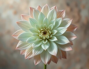 Delicate pale bloom with soft pastel petals unfurling in gentle light