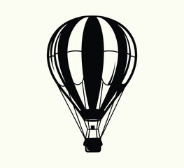 Obraz premium Black and white hot air balloon, simple design