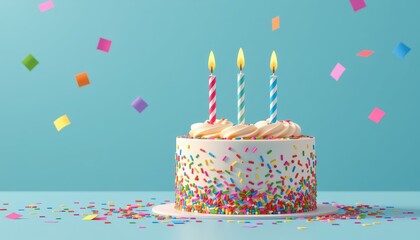 Festive Birthday Celebration with Cake Home Setting Photo Colorful Atmosphere Close-up Joyful Moments