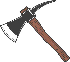 Wood Splitting Axe Illustration