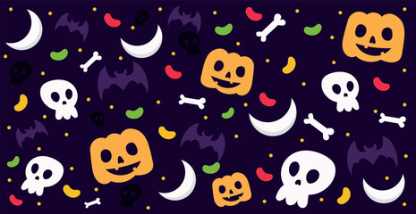 Colorful pattern background for the holiday halloween - Vector illustration
