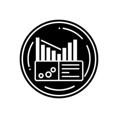 Obraz premium data analytics dashboard monotone icon 
