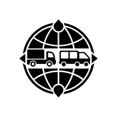 supply chain logistics monotone icon 