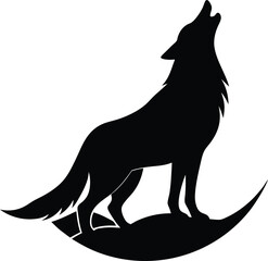 wolf silhouette vector Icon