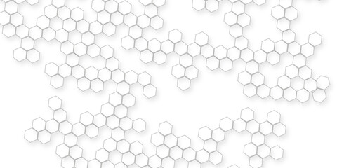 White hexagon abstract background, seamless geometric honeycomb pattern, clean minimal futuristic surface, 3D texture design for technology, corporate, digital, presentation, website, wallpaper.	