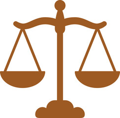Golden scales of justice vector illustration, a symbol of legal equality and balance
