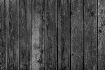 Fototapeta premium Black paint texture old wooden fence plank abstract pattern background board dark