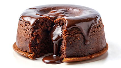 Single Slice Of Chocolate Lava Cake With Molten Center On White Plate Dessert Photography