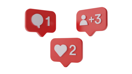 Boost your brand's online presence with engaging social media notifications and engagement icons