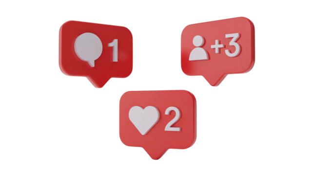 Boost your brand's online presence with engaging social media notifications and engagement icons