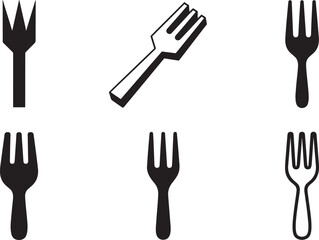 Elegant Fork Collection Utensil Set Isolated on Transparent Background Kitchenware Dining Icon
