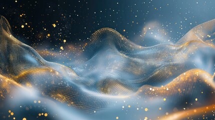 Abstract gold blue background