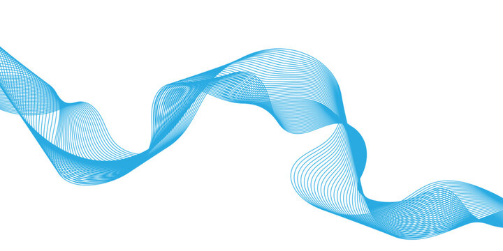 Minimalist abstract geometric curved business concept poster with line wave or blending wave lines, abstract wavy purification air curve wind cyberspace flow neon light effect wave or blending line.