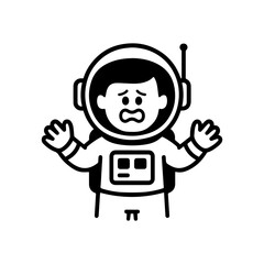 character emotion astronaut in spacesuit fear vector on white background
Vector icon character with emotion