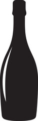 wine bottle silhouette on white background