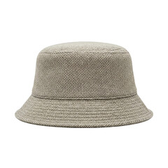 Beige woven fabric bucket hat for summer