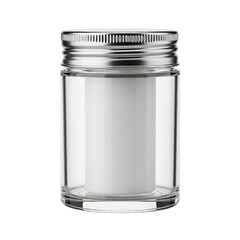 Glass jar with metal lid for food packaging mockup