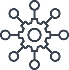 Obraz premium Centralized network hub with connecting nodes representing data flow and system integration