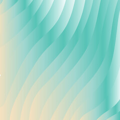 A fluid abstract pattern of diagonal wavy lines in soft turquoise, beige and white gradients creating a smooth and dynamic visual effect.