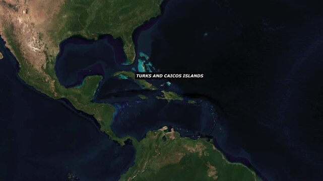 Turks and Caicos Islands Map Borders Geographic Region Outline Political