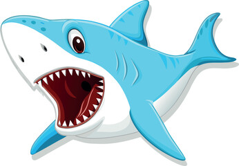 shark with open jaws isolated eps 