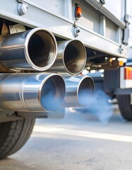 Exhaust pipes emitting smoke