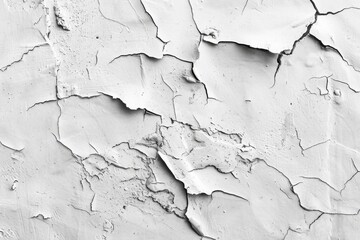 Obraz premium Photo of Rough peeled white plaster wall. Background texture for backdrops or mapping