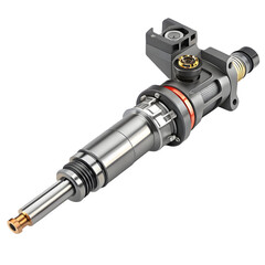 Fuel injector isolated on transparent background, a crucial component for engine