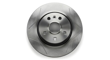 Automotive Disc Brake: A high-angle shot of a modern automotive disc brake.