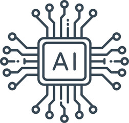 Futuristic AI microchip symbolizing artificial intelligence and advanced technology.