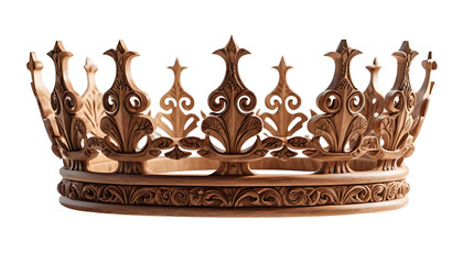 wooden crown on transparent background