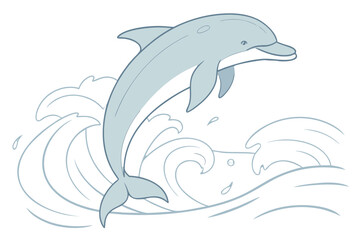 Obraz premium Dolphin jumping over waves